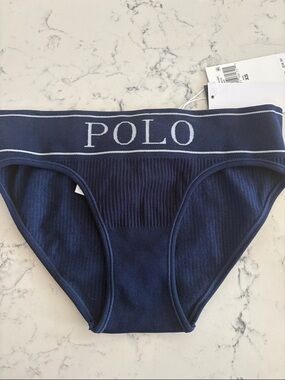 POLO Navy Ribbed Briefs - Navy